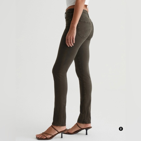 Adriano Goldschmidt Jeans, The Prima, Mid-rise Cigarette Leg, Army Green, Sz 24R - Picture 4 of 16